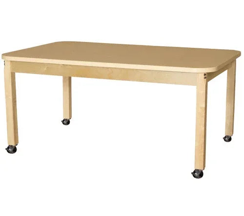 36' x 60" Rectangle High Pressure Laminate Table with Hardwood Legs- 24"