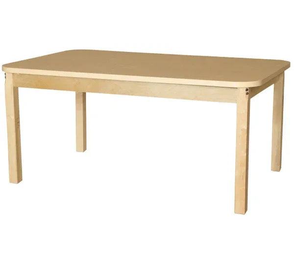 36' x 60" Rectangle High Pressure Laminate Table with Hardwood Legs-26"