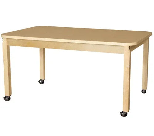 36' x 60" Rectangle High Pressure Laminate Table with Hardwood Legs-26"