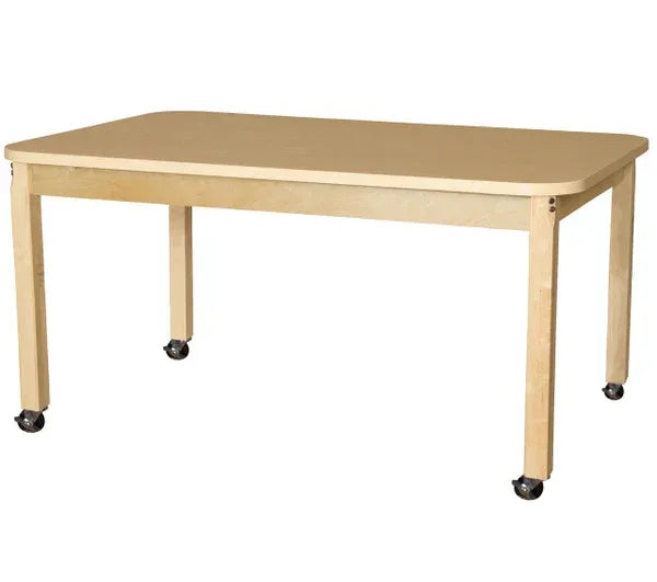 Mobile 36' x 60" Rectangle High Pressure Laminate Table with Hardwood Legs-26"