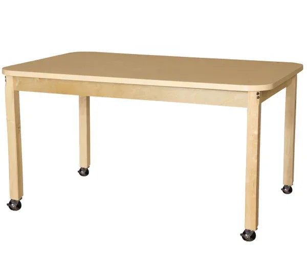 Mobile 36' x 60" Rectangle High Pressure Laminate Table with Hardwood Legs-29"