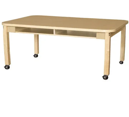 36" x 60" Four Seater High Pressure Laminate Desk with Hardwood Legs- 16"