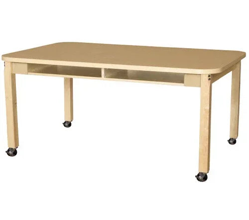 36" x 60" Four Seater High Pressure Laminate Desk with Hardwood Legs- 24"