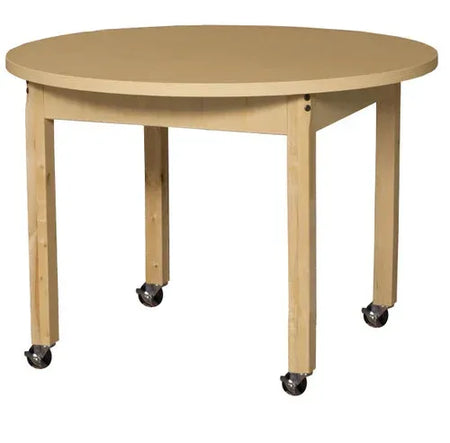 36" Round High Pressure Laminate Table with Hardwood Legs- 16"