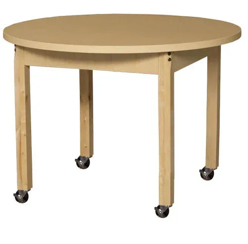 36" Round High Pressure Laminate Table with Hardwood Legs- 26"