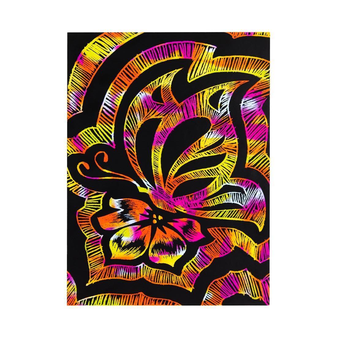 Hygloss Scratch Fun RAINBOW Posterboard 8-1/2" x 11" - 10 sheets with 2 styluses (55481)