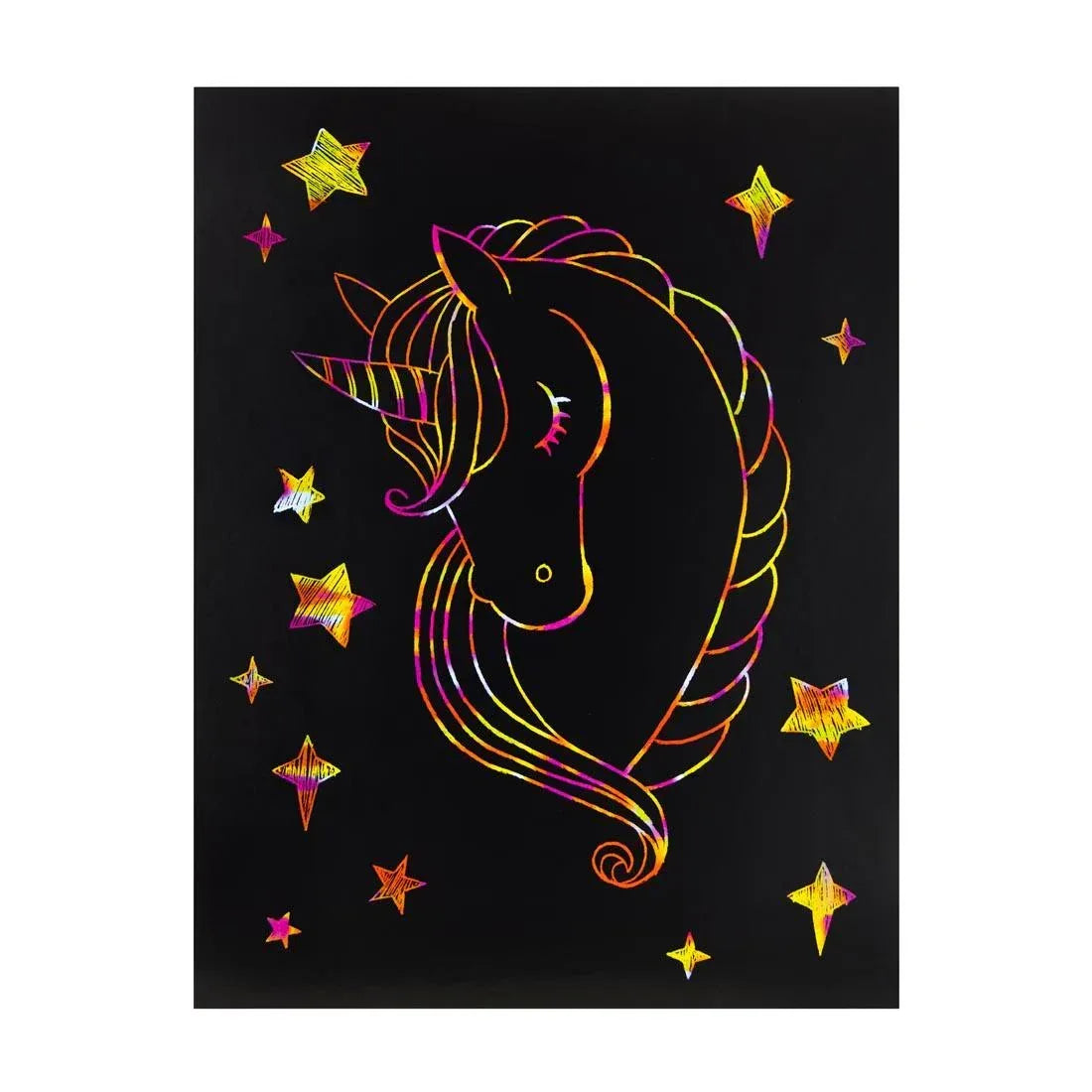 Hygloss Scratch Fun RAINBOW Posterboard 8-1/2" x 11" - 10 sheets with 2 styluses (55481)