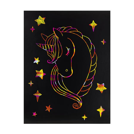 Hygloss Scratch Fun RAINBOW Posterboard 8-1/2" x 11" - 10 sheets with 2 styluses (55481)