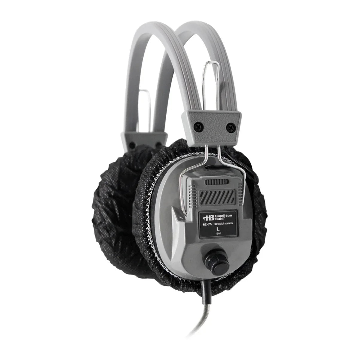 HamiltonBuhl® HygenX Sanitary, Disposable Ear Cushion Covers for 4.5" Deluxe-Sized Headphones and Headsets, 50 Pairs, BLACK