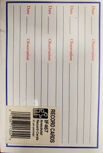 Anecdotal Student record cards / 40 per pack