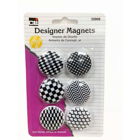 Magnets, Designer Button Style - Pack of 6