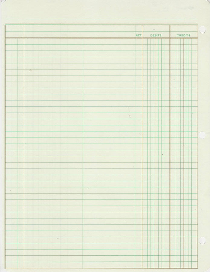 Accounting filler journal paper 11" x 8.5" 20 sheets