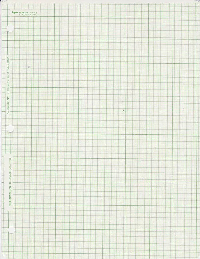 Engineers forms Filler 10 squares to the inch / 11" x 8.5" 20 sheets
