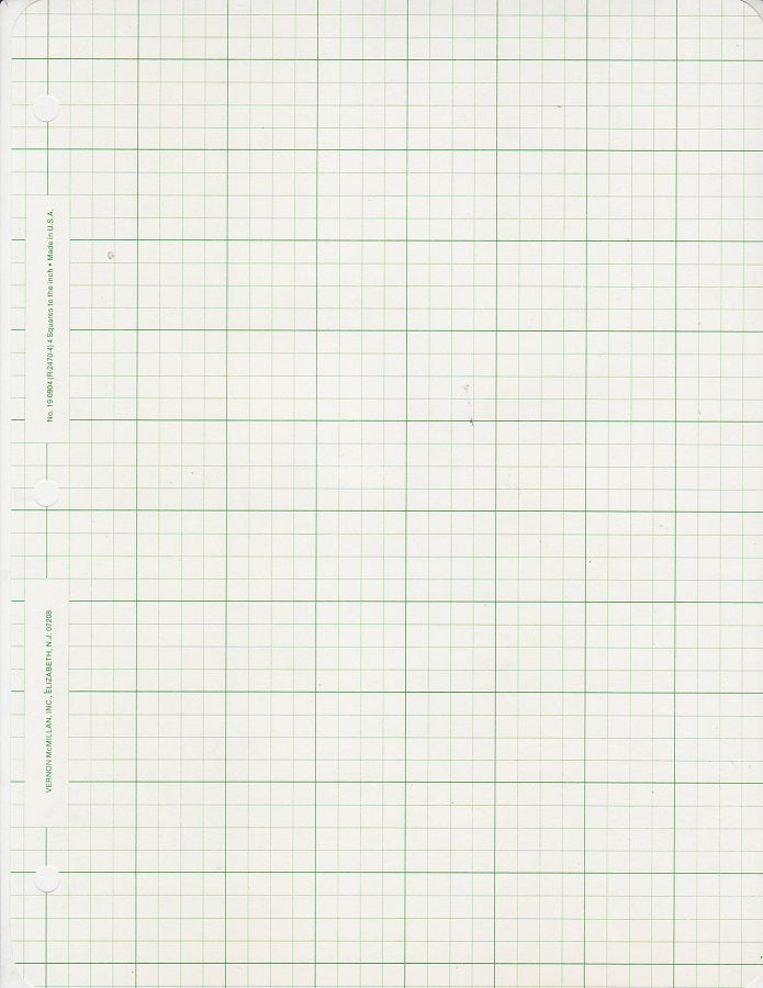 Engineers forms Filler 4 squares to the inch / 11" x 8.5" 20 sheets