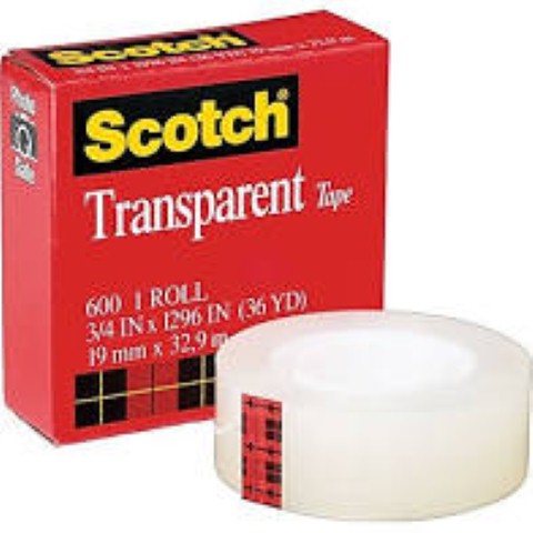 Scotch Transparent Tape Refills , 1/2 x 1000 Inches 1 Roll