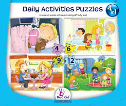 4 in 1 Increasing Difficulty Kid Puzzle for Kids - Daily Activities Puzzles