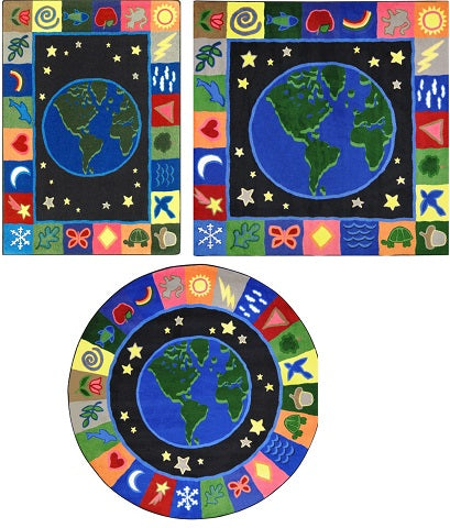 Earth Works Classroom Rug 7'7" x 7'7" Square JC1405F