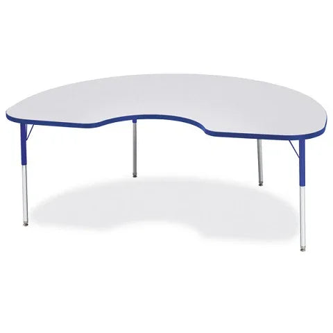 Berries® Kidney Activity Gray Table - 48" X 72", Color Trim Adjustable height
