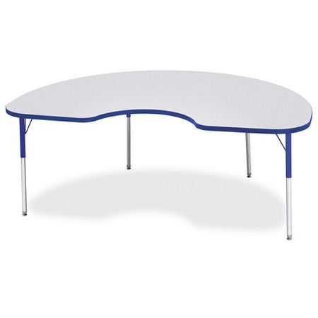 Berries® Kidney Activity Gray Table - 48" X 72", Color Trim Adjustable height Gray 180