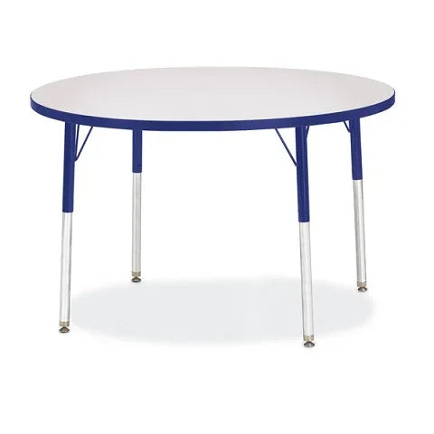 Berries® Round Activity Tables Gray - 42" Diameter, Color Trim Adjustable height