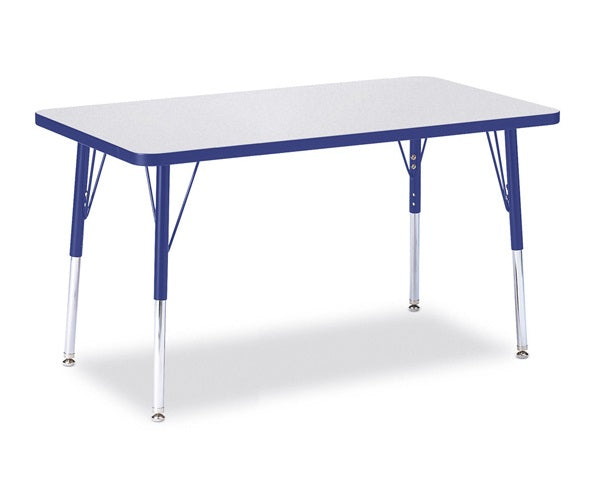 Berries® Rectangle Activity Gray Table - 30" X 48", Color Trim Adjustable height