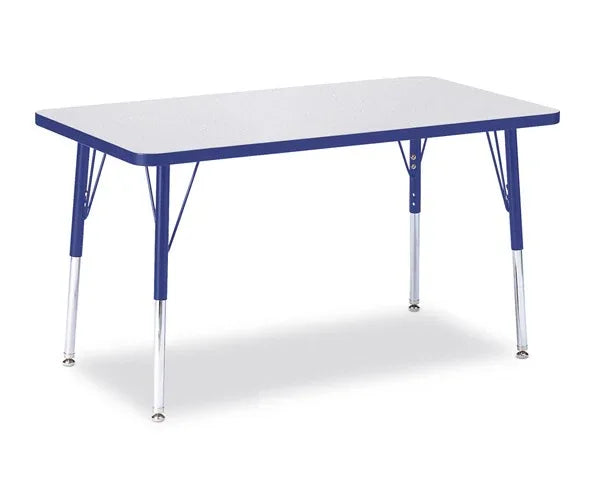 Berries® Rectangle Activity Gray Table - 30" X 60", Color Trim Adjustable height