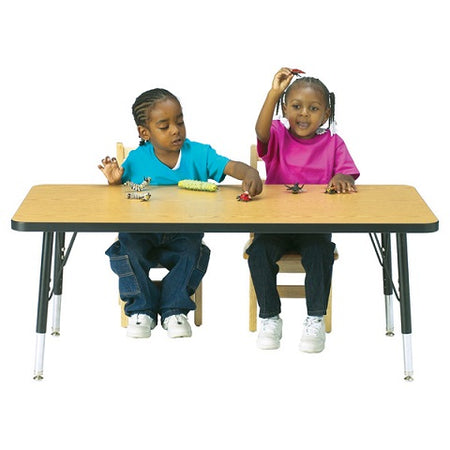 Berries® Rectangle Activity Gray Table - 30" X 72", Color Trim Adjustable height