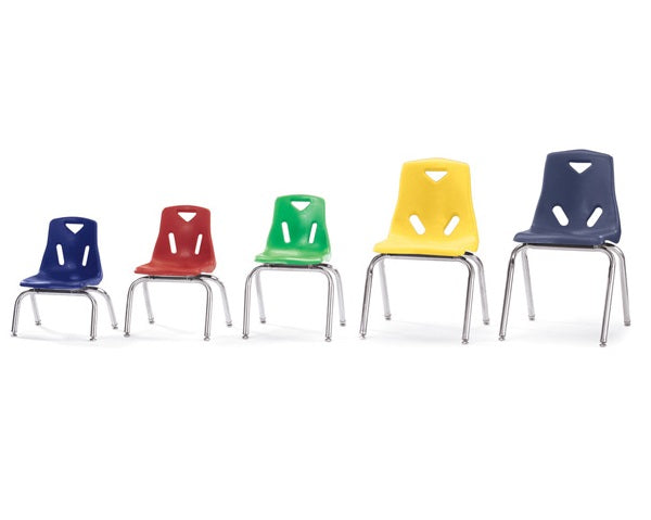 Berries® Stacking Chair with Chrome-Plated Legs - 14" Ht 6 per carton