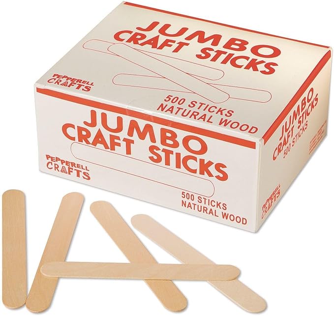Jumbo Natural Wood Craft Sticks - 5-3/4" - 500/box (25370)