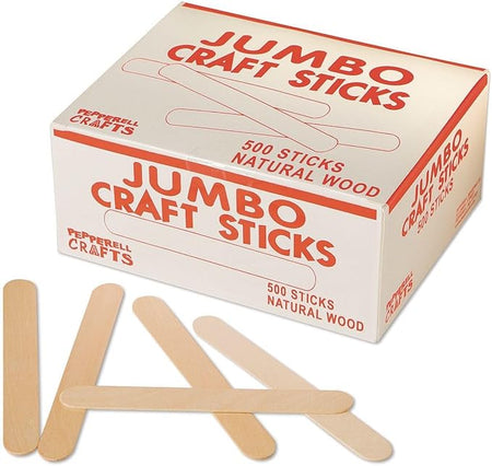 Jumbo Natural Wood Craft Sticks - 5-3/4" - 500/box (25370)