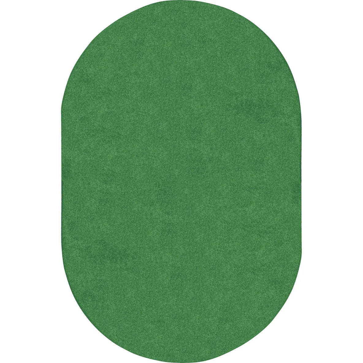 Just Kidding 6' x 9' Oval area rug in color Grass Green