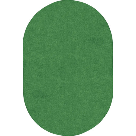 Just Kidding 12' x 7'6" Oval area rug in color Grass Green