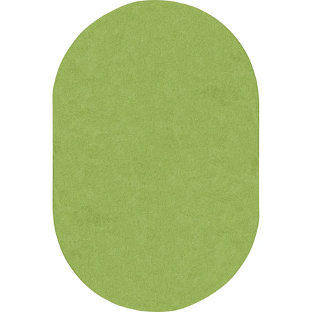 Just Kidding 12' x 7'6" Oval area rug in color Lime Green