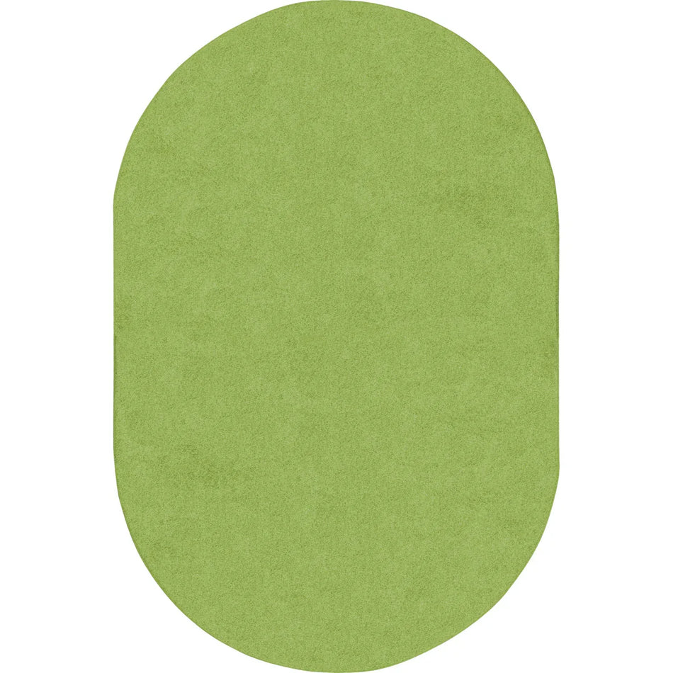 Just Kidding 12' x 7'6" Oval area rug in color Lime Green