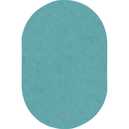 Just Kidding 6' x 9' Oval area rug in color Seafoam
