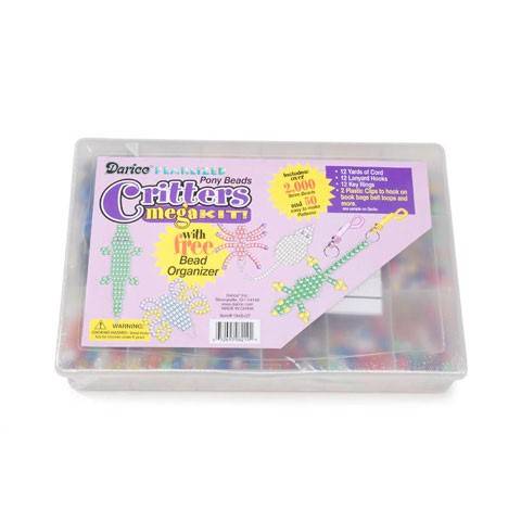 Pony Bead Critters Mega Kit with Organizer - Pearlized