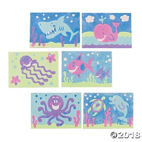 Peel & Stick Sand Art Kit - Ocean Animals - 24 Projects