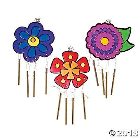 Plastic Flower Suncatcher Wind Chimes Kit - 12 Project Pack