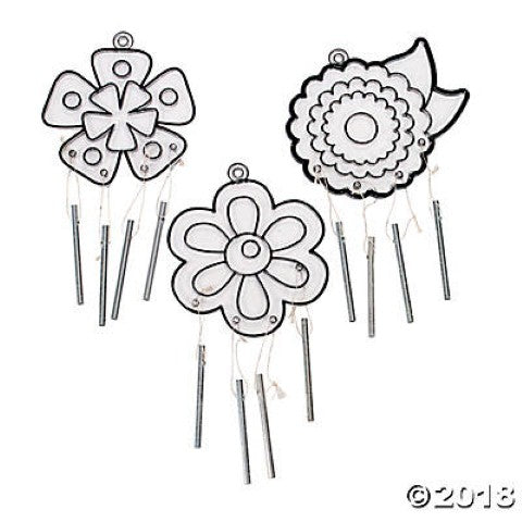 Plastic Flower Suncatcher Wind Chimes Kit - 12 Project Pack