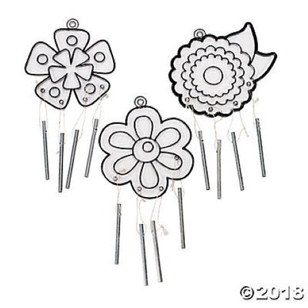 Plastic Flower Suncatcher Wind Chimes Kit - 12 Project Pack