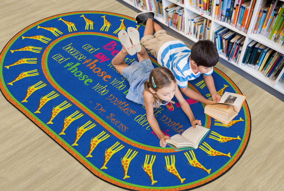 BE YOURSELF QUOTATION OVAL CARPETS 6'x8'4