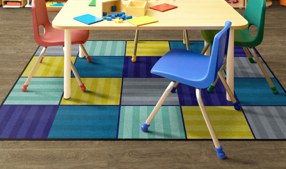 CALMING BLOCKS COOL RECTANGLE CARPETS 4' x 6'