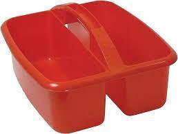 Large Utility Caddy, 12.75" x 11.25" x 6.75" - Red