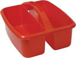 Large Utility Caddy, 12.75" x 11.25" x 6.75" - Red