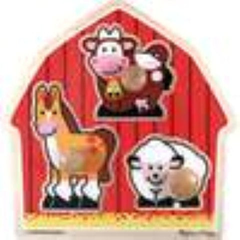 Melissa & Doug 12" x 12" Barnyard Animals Jumbo Knob Puzzle