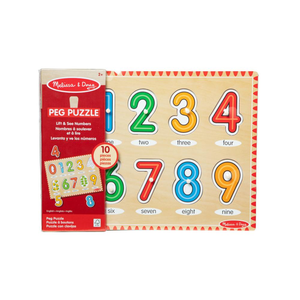 Melissa & Doug See-Inside Numbers Peg Puzzle, 10 Pieces, (LCI50161)