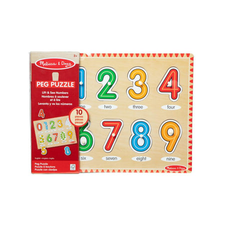Melissa & Doug See-Inside Numbers Peg Puzzle, 10 Pieces, (LCI50161)