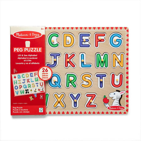 Melissa & Doug See-Inside Alphabet Peg Puzzle, - 26 Pieces, (LCI50162)