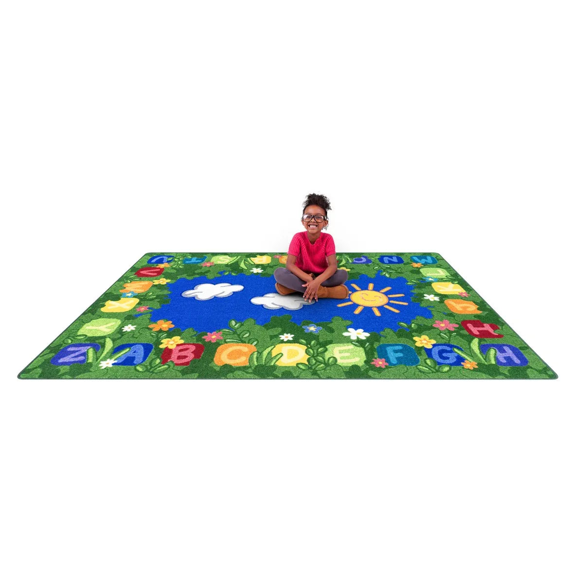 Learning Garden 10'9" x 13'2" area rug in color Multi