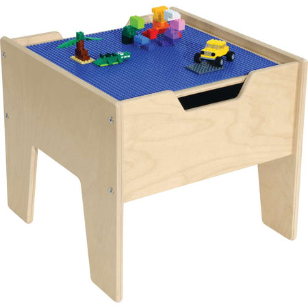 2-N-1 Activity Table w/Blue LEGO® Compatible Top, Ready to Assemble